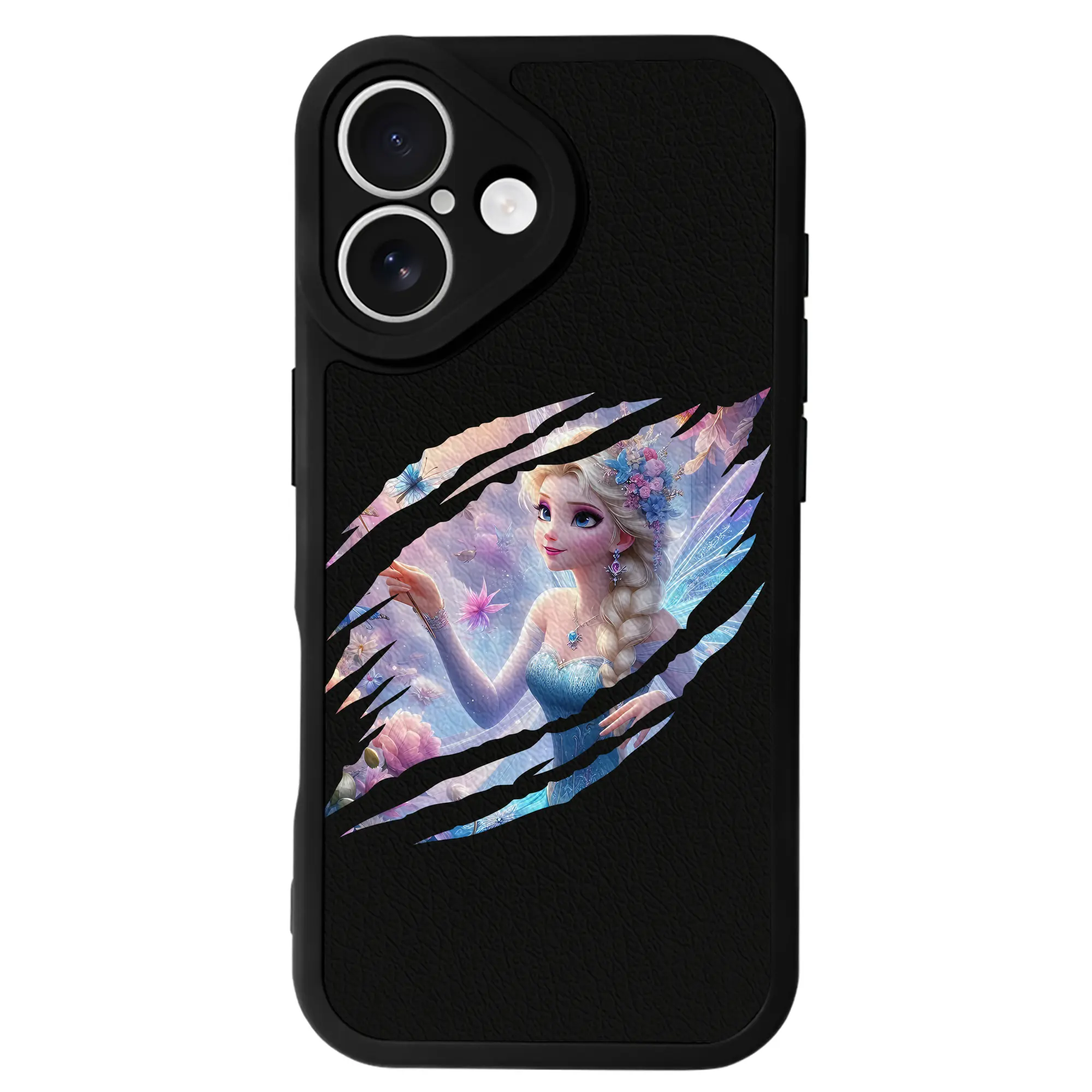 アナと雪の女王(Frozen) グッズ エルサ(Elsa) - IPhone 16シリーズ対応 ・ シリコンスマホケース ・ レザー調 ・ 高精度フィット ・ 耐衝撃 ・ ワイヤレス充電対応 ・ 精密カット